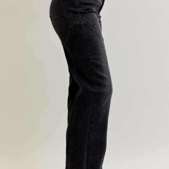 Judy Blue Mid Rise Straight Western Seam Detail Jeans - Picture 6 of 12